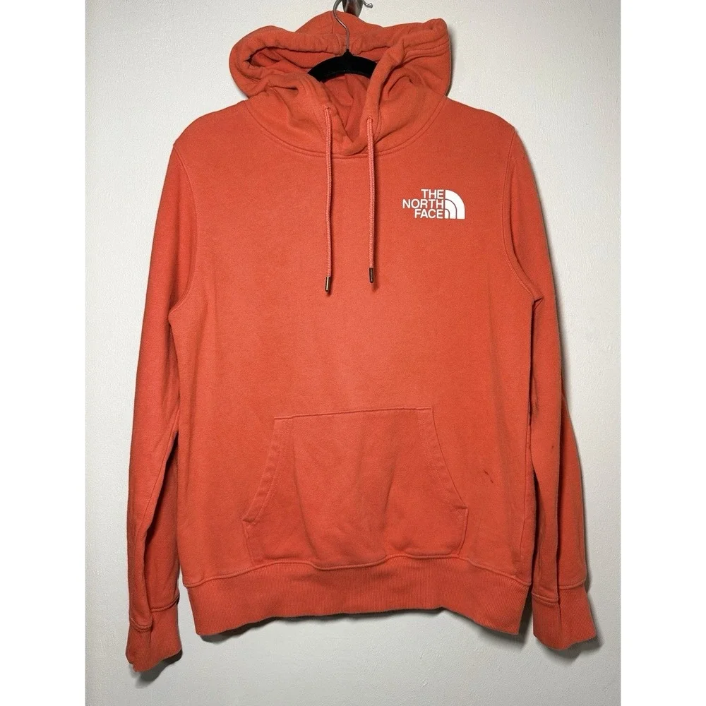 The North Face Hoodie Men's S Orange Never Stop Exploring Back Graphic Pullover